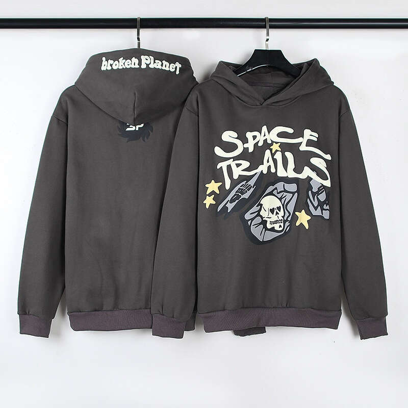 High Street Autumn and Winter New Cosmic Trajectory Skull Hair Bubble Hoodies, Trendy Hoodies