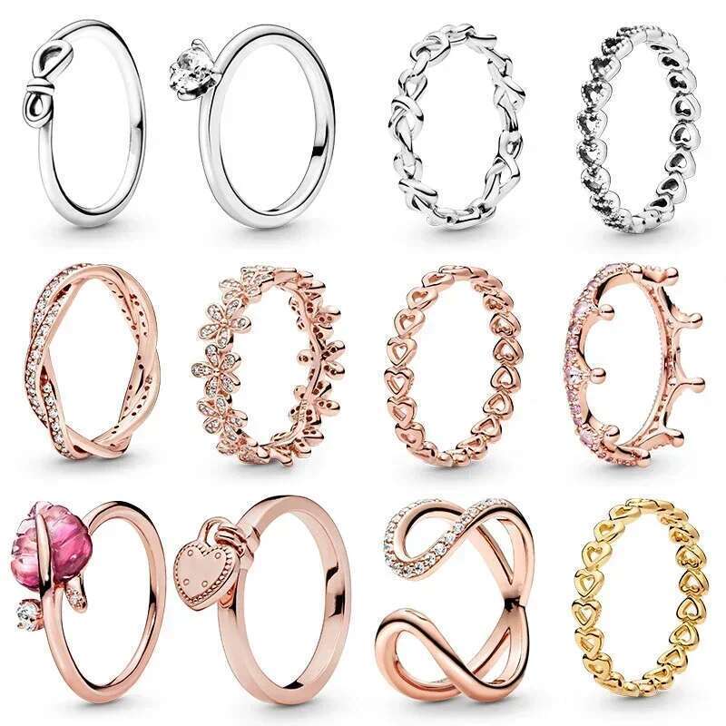 High Quality S925 Snake 925 Sterling Silver Pretty Ring Wrapped Open Infinity Ring Heart-Shaped Padlock DIY Jewelry
