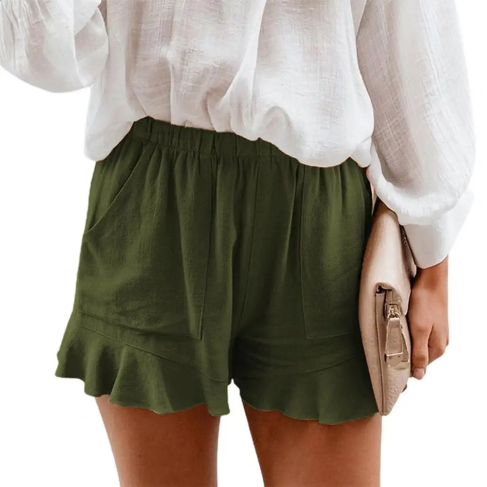 Cotton Linen Short Pants Women High Waist Summer Plus Size Loose Wide Leg Pants Casual Short Trouser Slim Sweatpants Lady 250313