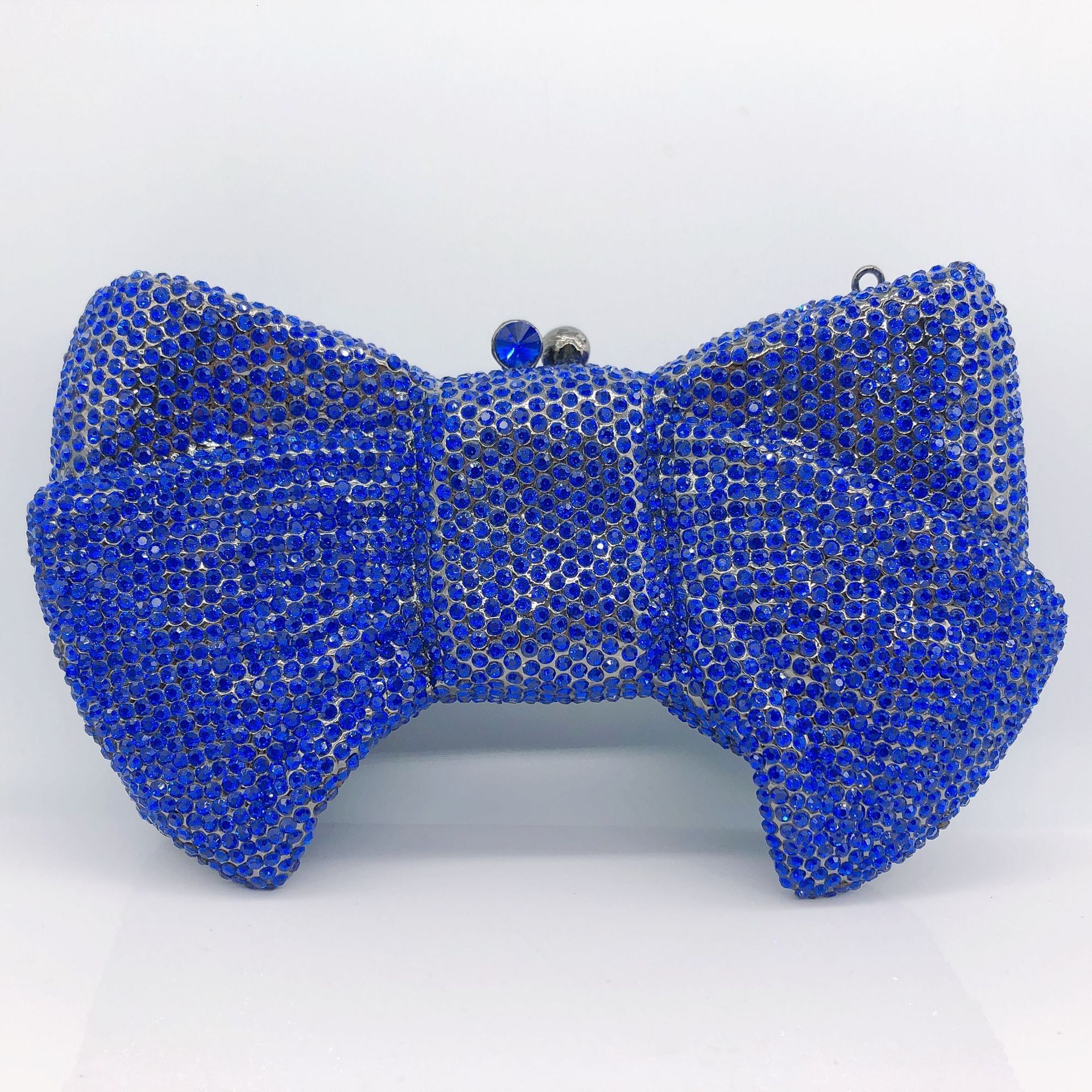 2021 New Bow Set Banquet Full Diamond Handbag Small Makeup Women's Bag Evening Clutch