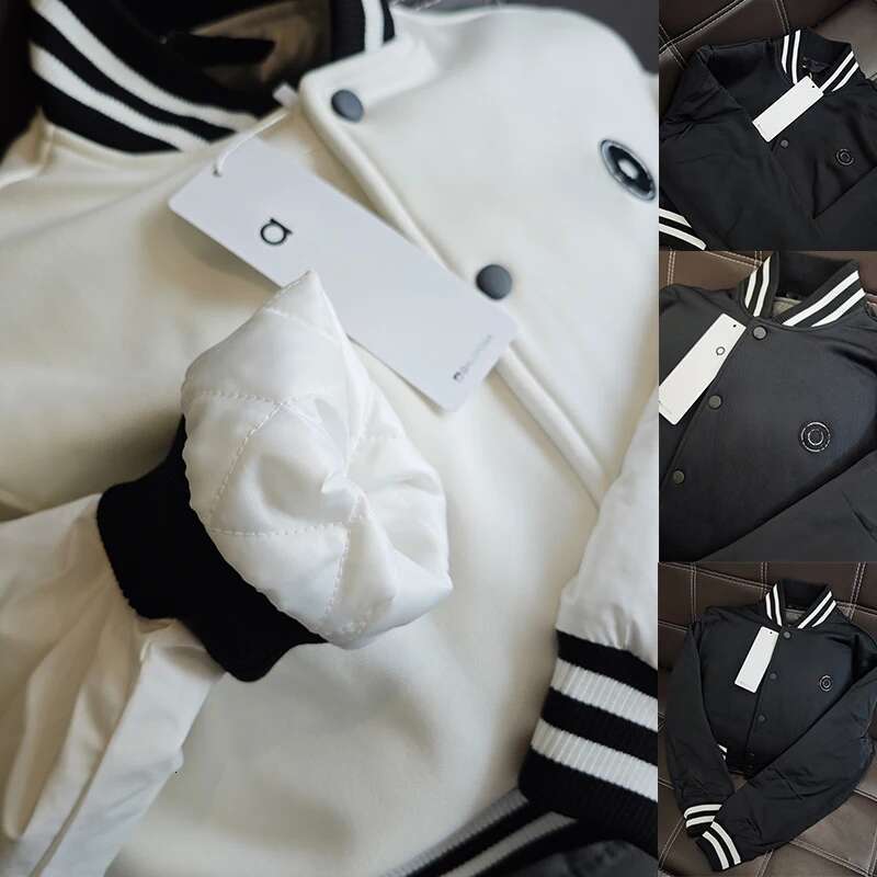 New Cropped G.O.A.T Jacket Women's Fashion Retro Letter Patch Full Button Ribbed Cuffs Slanted Pocket Warm Coat