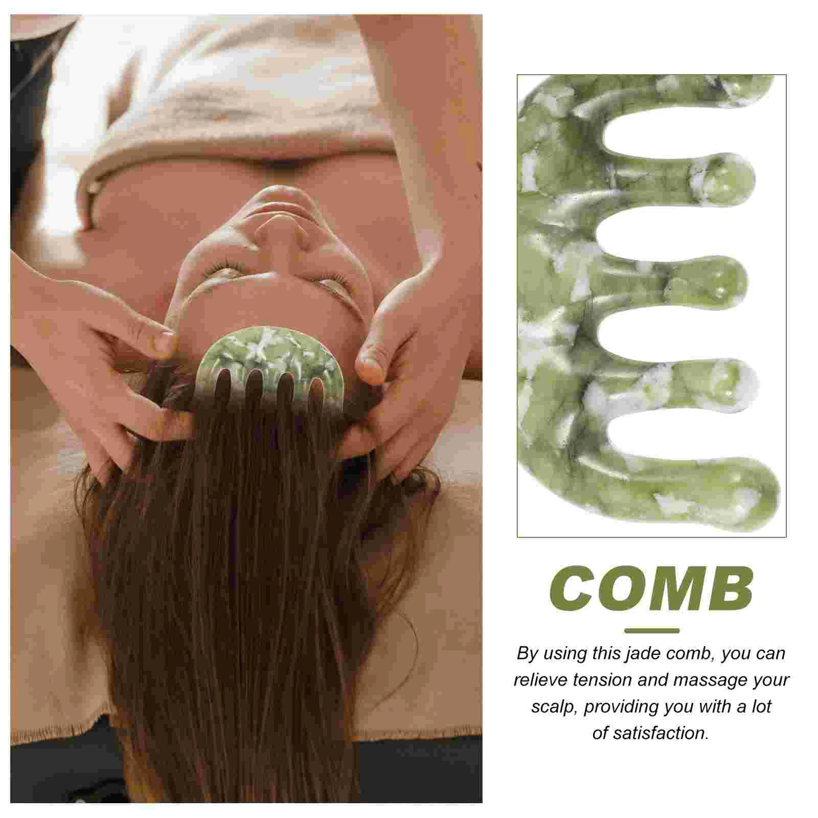 Hair Massage Machine Jade Comb Wide Tooth Household Miss Scratcher 250311
