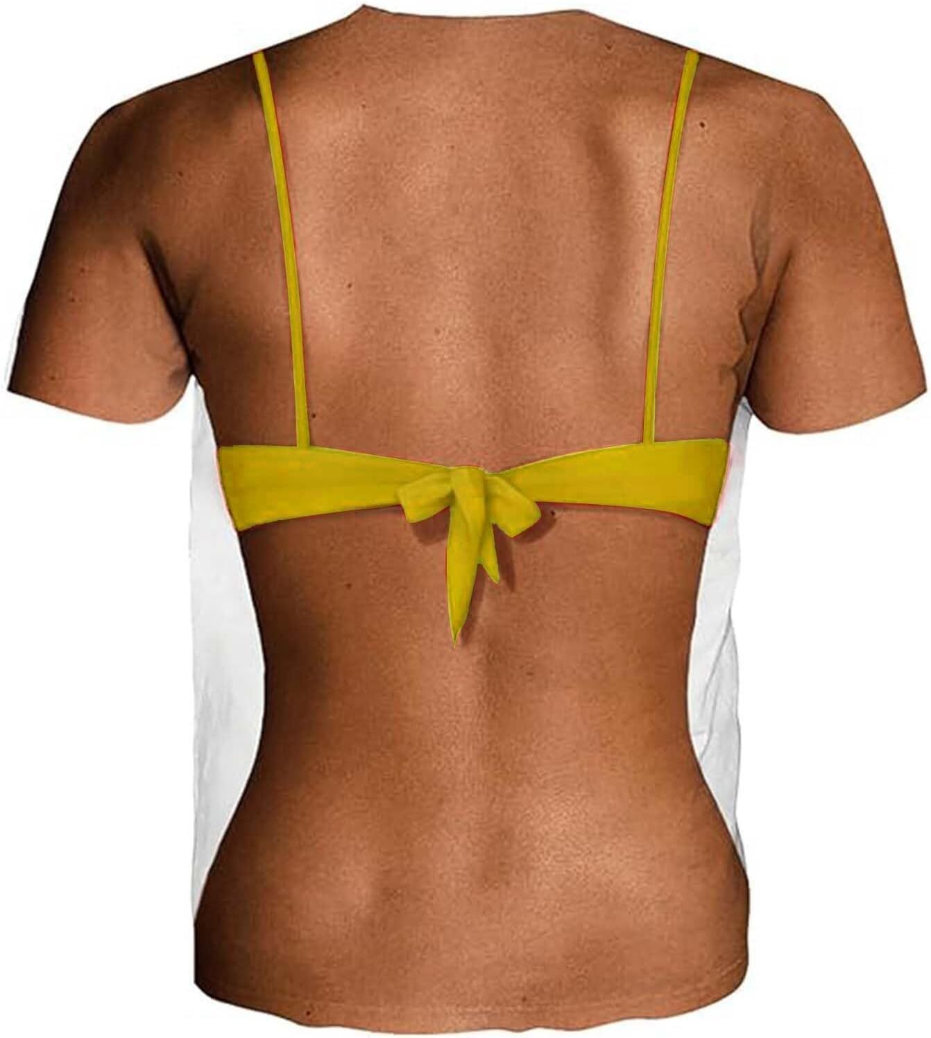 Mens T shirt Womens Mens Funny T Shirts Novelty 3D Bra Print Unisex Fake Bikini Printed Crewneck Top Night Out Clubwear tee Casual tops summer clothes