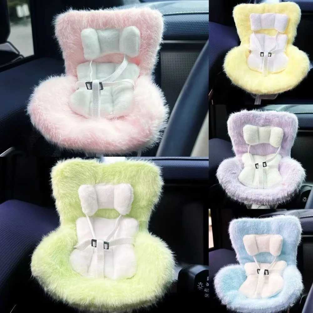 Labubu Doll Safety Seat Kawaii Labubu Doll Accessories Seat Ornament Cute Car Air Outlet Decoration Plush Chair Birthday GiftT250313