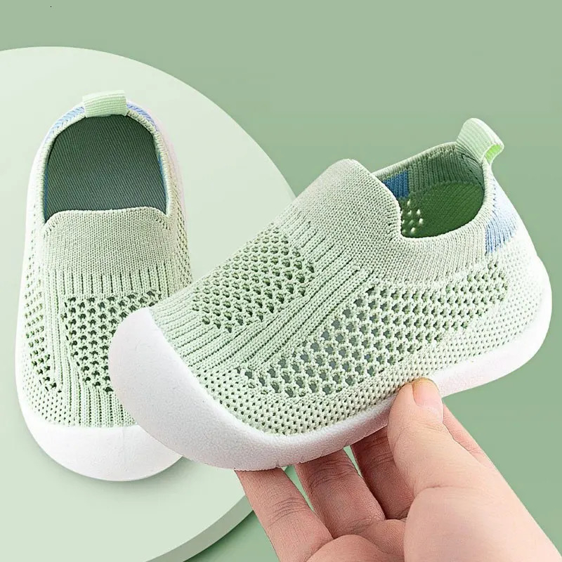 Baby Shoes Anti-slip Breathable Infant Crib Floor Socks with Rubber Sole for Children Girls Boys Mesh Shoes Soft Bottom Slippers 250312