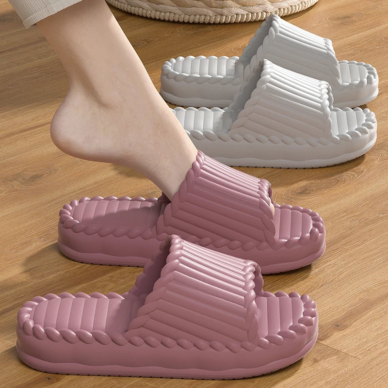 2024 Trend Concise Summer Couple Soft Lithe Sandals Cosy Flip Flops Nonslip Slides For Women Mens Slippers Indoor Home Shoes y250304