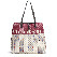CHCH Women's PU Bucket Classic Letter Style Color Printed Shoulder Bag Large Capacity Handbag