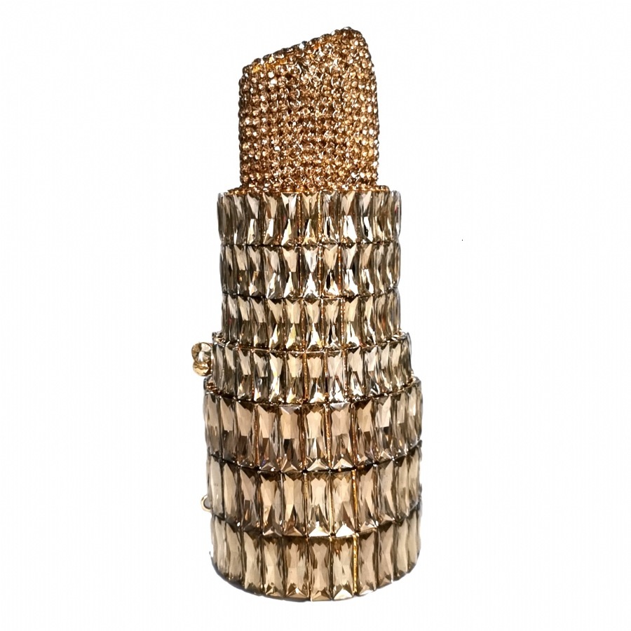 New Inlaid Dinner Full Of Diamonds, Hand Holding Lipstick, Women's Bag, Diamond Chain Clutch Crystal Evening Bag