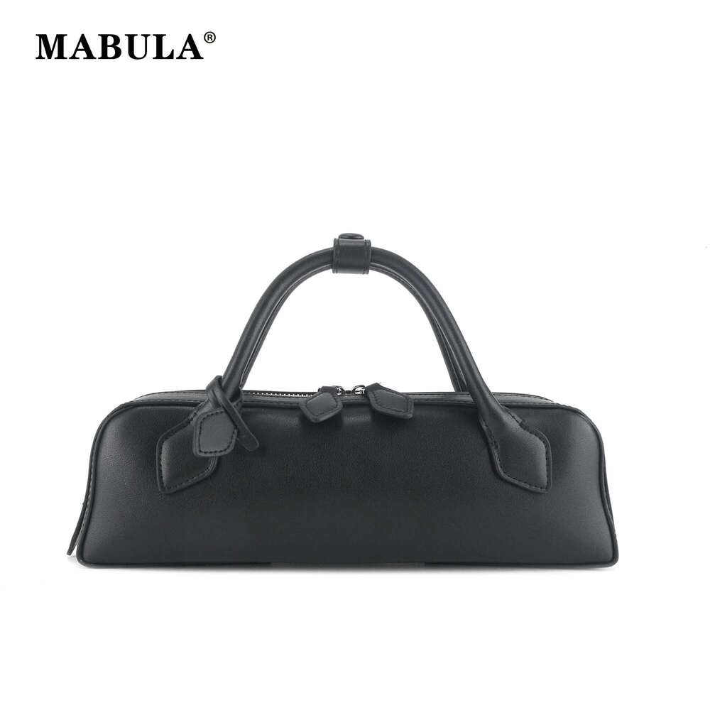 MABULA Genuine Leather Women's Shoulder Bag Large Capacity Cowhide Ladies Bowg Short Handle Boston Handbag