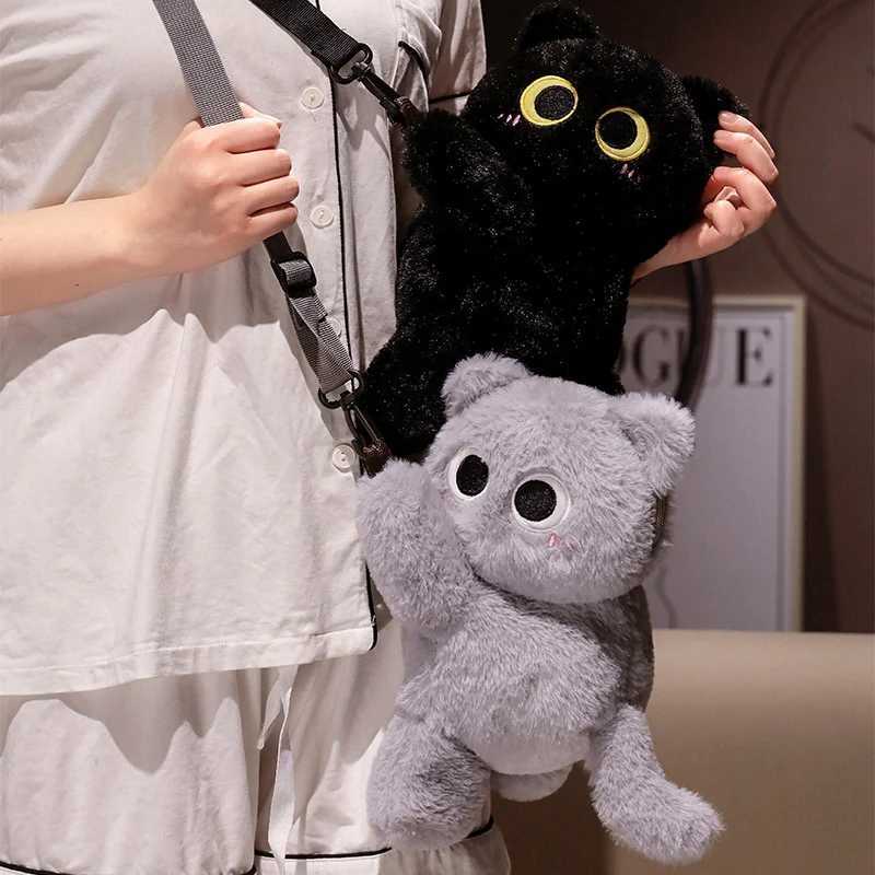 Kawaii Big Eyes Cat Bag Women Cartoon Plush Shoulder Bag for Women New Crossbody Bag Phone Cosmetic Purse Birthday GiftT250313
