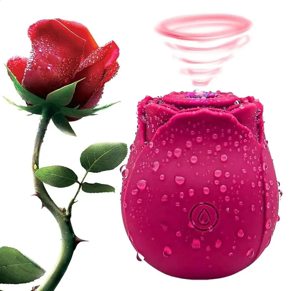 Rose Shape Intimate Good Nipple Suction Cup Oral Licking Vaginal Vibration Stimulating Powerful Sex Toy vibrator 250313