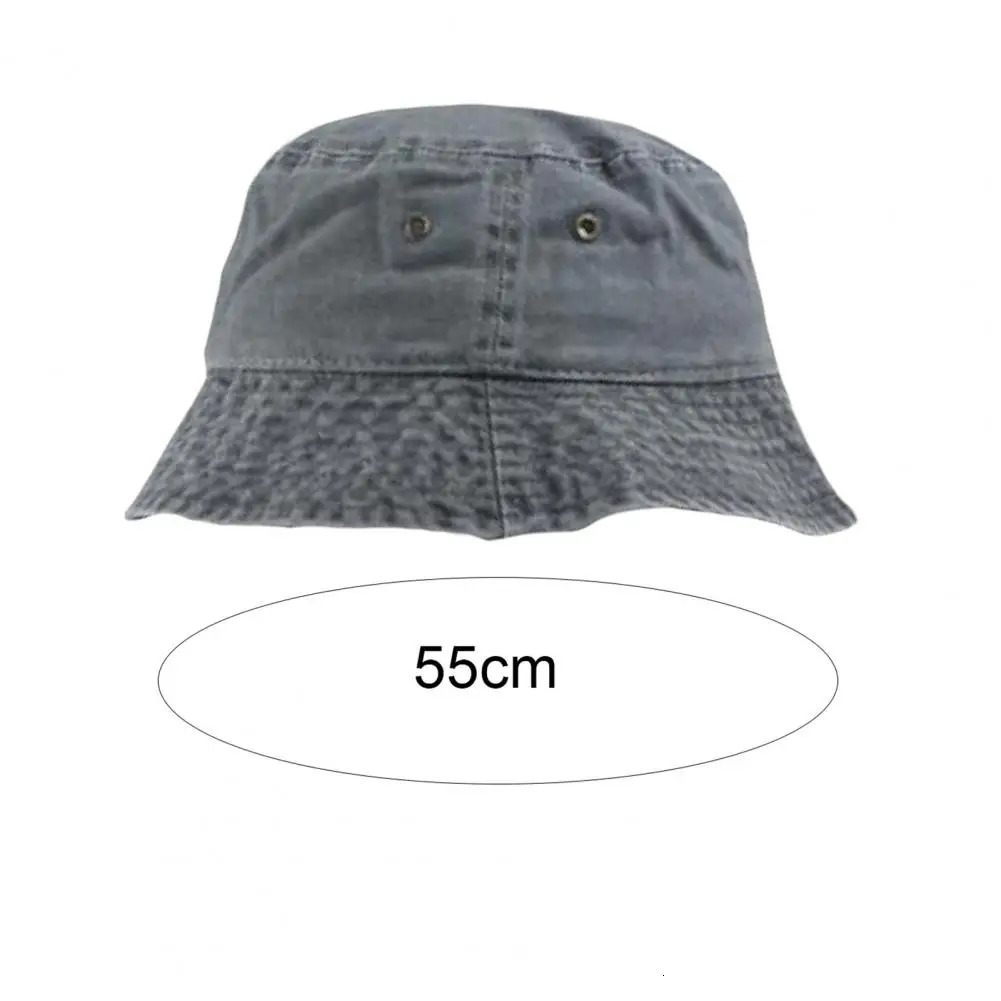 Bucket Cap Vintage Foldable Washed Denim Men Women Hip Hop Fisherman Hat Fishing for Outdoor 250304
