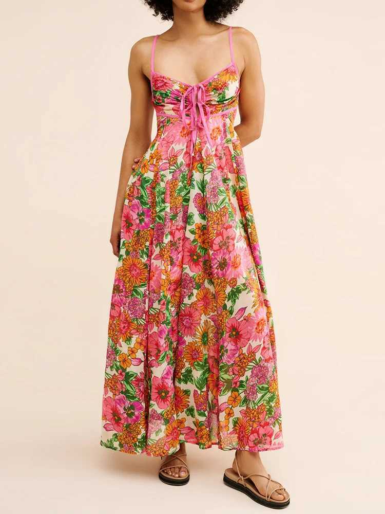 Urban Sexy Dresses V-neck loose decal work casual wear Dr womens summer Slvel printing elegant party Dr simple retro women Dr Y240312HKBJ