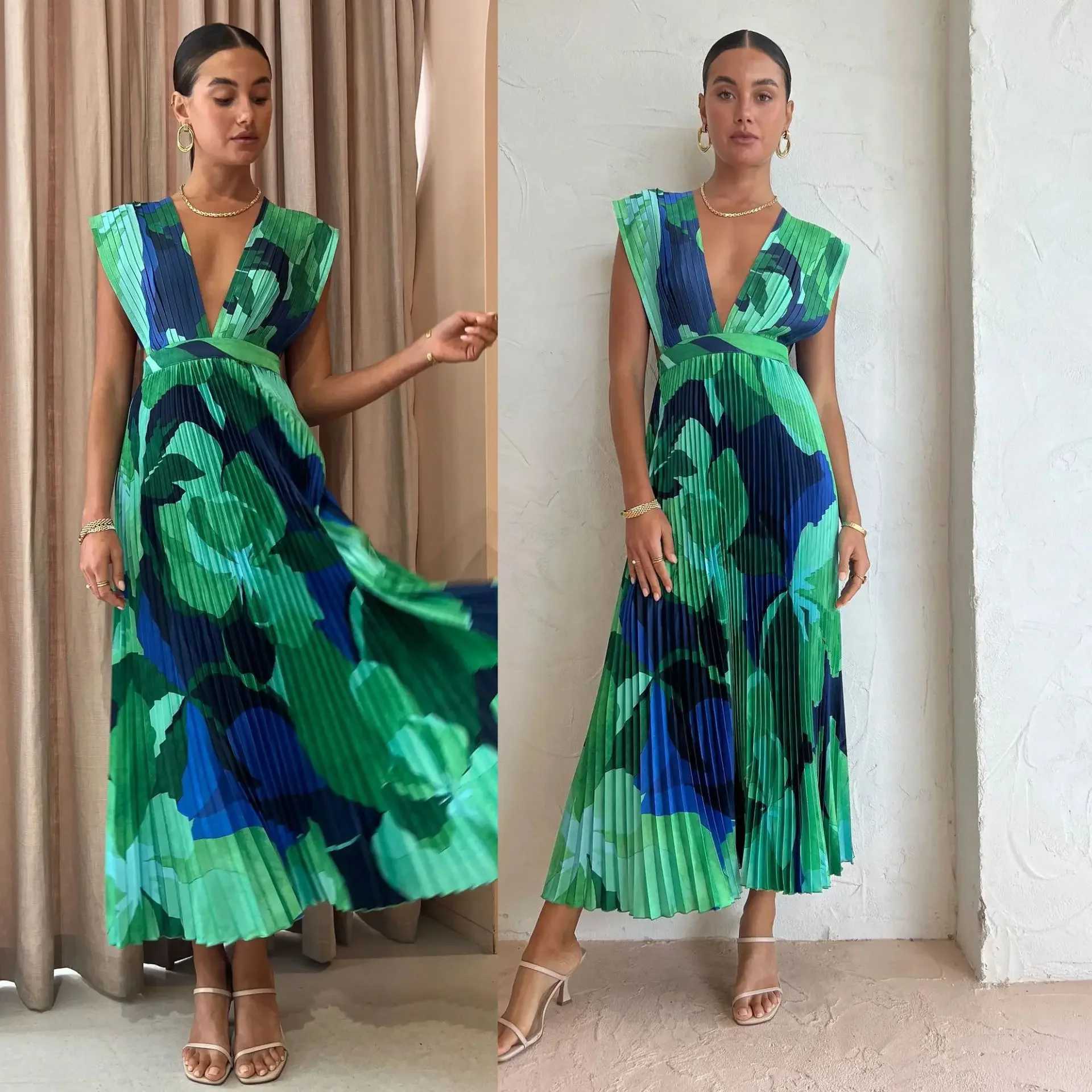 Urban Sexy Dresses Womens S-XL size new European and American spring and summer pleated Slvel casual doctor INS loose vacation womens doctor Y240312E1