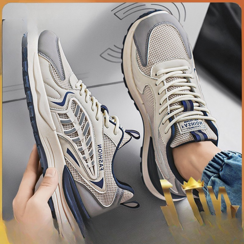 2025 New Spring Mesh Breathable and Odorous Student Designer Trendy Fashion Running Leisure Sports Men's Height Increasing Shoes