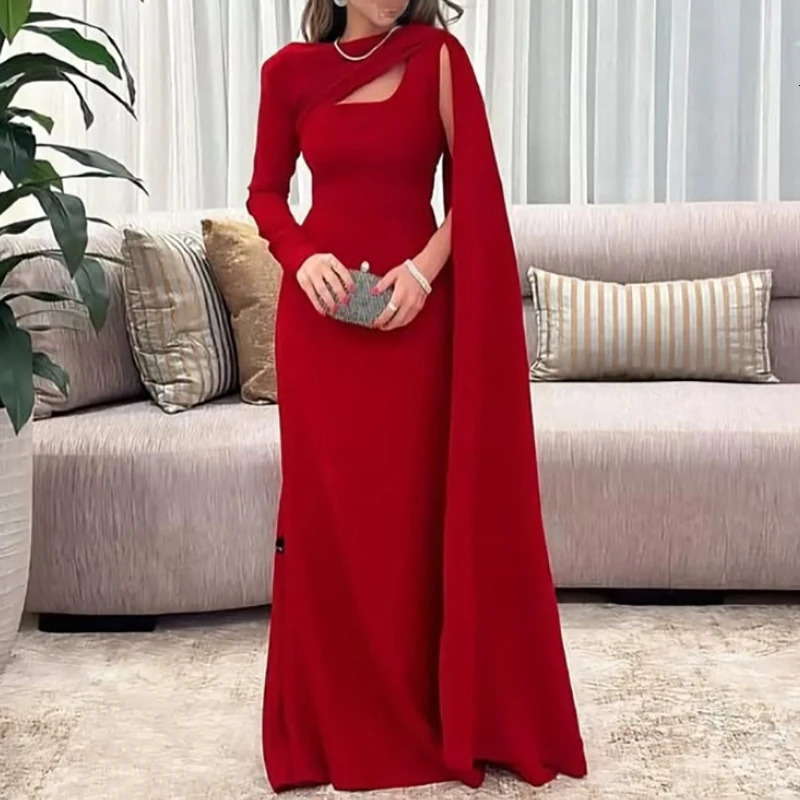 Elegant womens Oneck patch work long sleeved dress for spring hollow high waist ultrathin evening fashionable solid wrapped Hip 250313