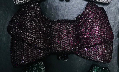 2021 New Bow Set Banquet Full Diamond Handbag Small Makeup Women's Bag Evening Clutch