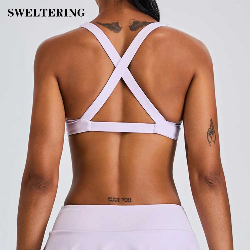 Active Shirts Tees Women Sports Bra High Strength Top Push Up Fitn Bra Underwear Sport Tops For Women Breathable Running Gym Vest Female Y250312ACQ5