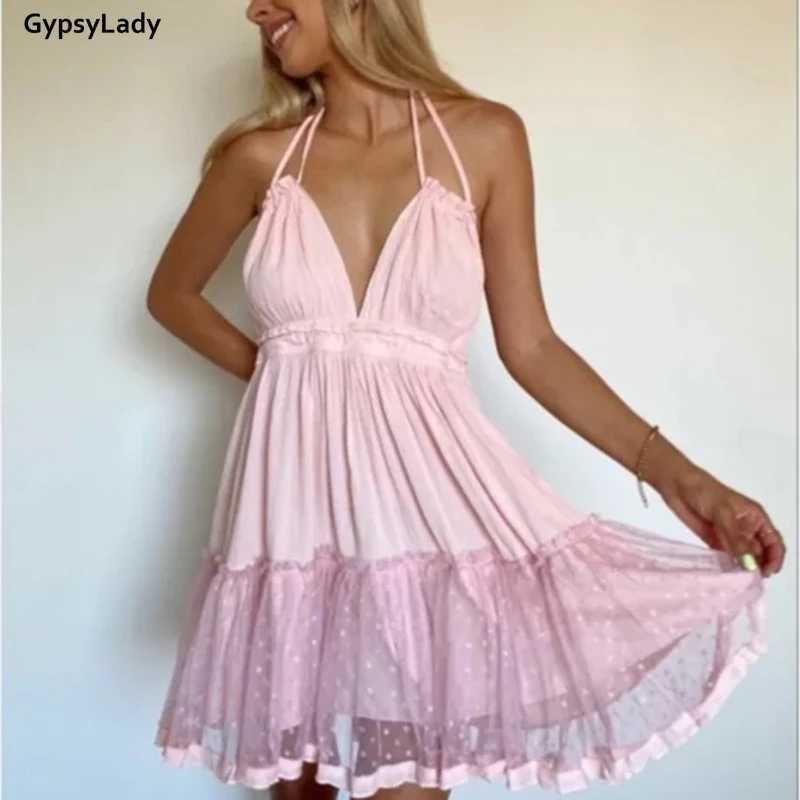 Urban Sexy Dresses GypsyLady Summer Backl Boho Mini Dr Dp V Sexy Women Strapl Beach Dr Hippie Chic Dr Holiday Casual Dr Y2403123EVJ