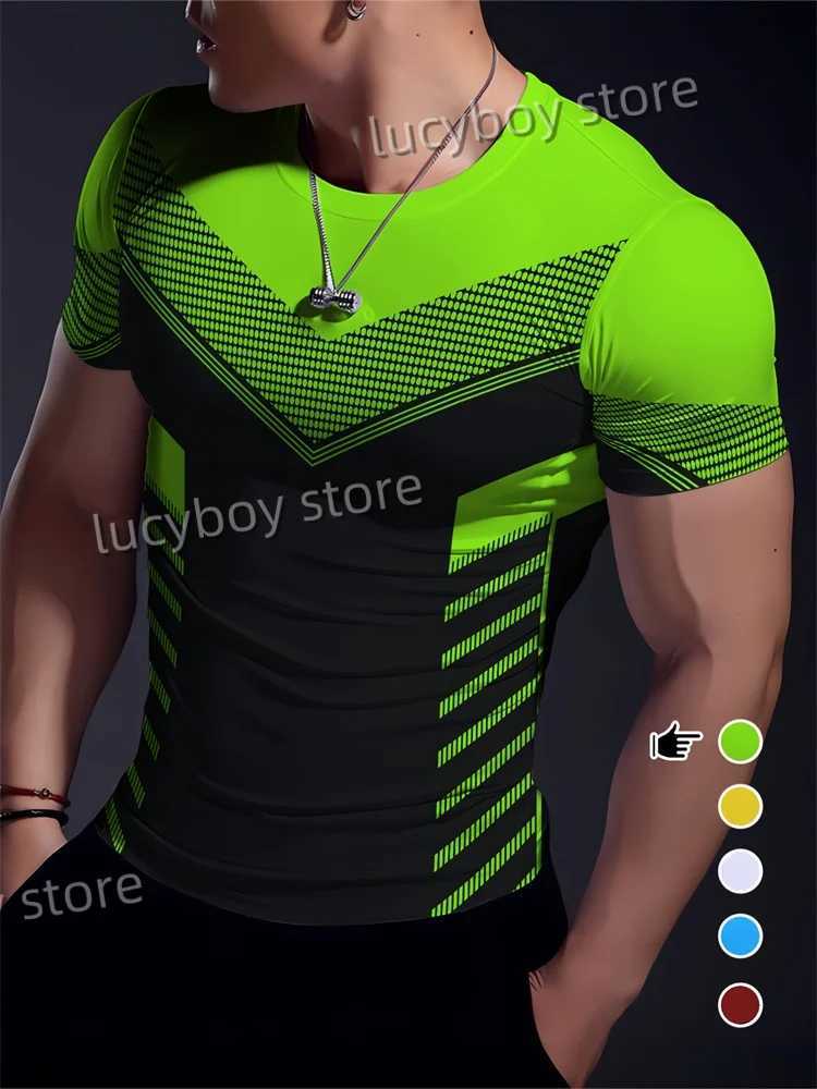 Mens Sports Stripe Gym T Shirt Mans Casual Short Slve Ts Quick Drying Running Sportwear Men Oversized Tops men Clothing X250313
