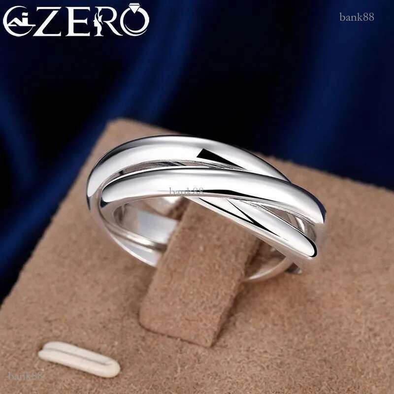 925 Sterling Silver Three Round Woman Rings Fine Jewelry Wholesale Trending Products Offers With ALIZERO Jewel