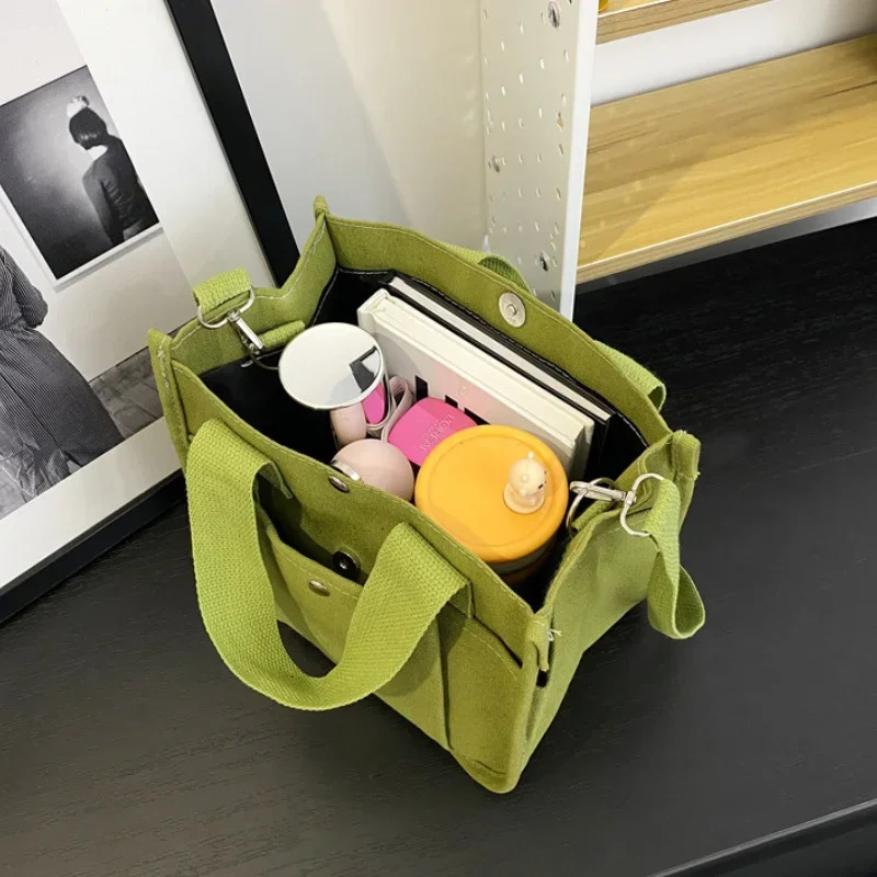 Women Crossbody Bags Canvas Solid Color Casual Tote Bag Messenger Bag Shoulder Bag Brand Designer Simplicity Girls Handbags R250312
