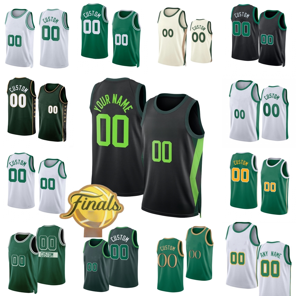 Custom cBasketball Tatum Brown Jersey Pritchard Porzingis Larry Bird Kevin Garnett Paul Pierce Ray Allen Rajon Rondo Jerseys Scheierman Parish