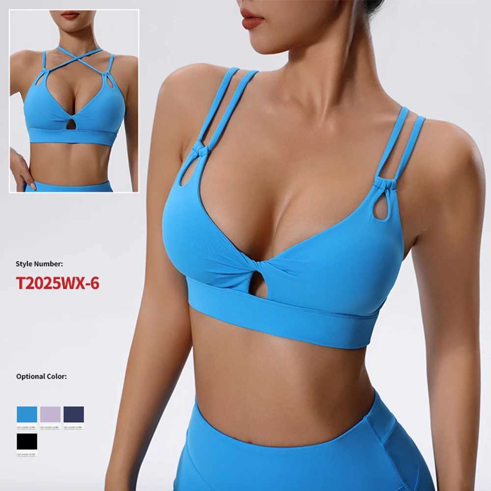 Women's Tracksuits Women Cross Strap Sports Bra Brassiere Fitn Top Breathable Bras Runing Gym Crop Top Sport Bra Women Push Up Sport Bra Y2503129
