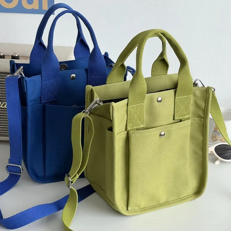 Women Crossbody Bags Canvas Solid Color Casual Tote Bag Messenger Bag Shoulder Bag Brand Designer Simplicity Girls Handbags R250312