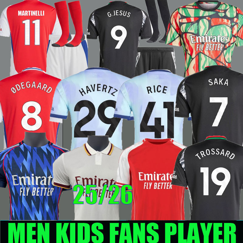 CALAFIORI soccer jerseys Aries 24 25 sterling G.JESUS SAKA MERINO HAVERTZ RICE ODEGAARD MARTINELLI 2024 2025 football kits shirt Men women Kids Whiteout No More Red