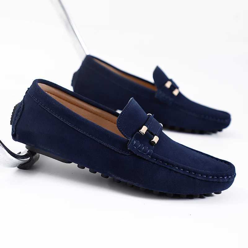 Casual Shoes Women Men Shoes Genuine Leather Men Loafers Slip Men Flats M Driving Shoes 38-47 Y250312