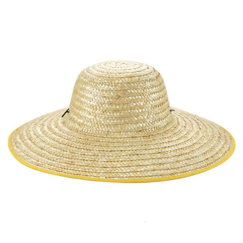 baseball cap summer wheat woven with rope large eave straw hat, sunshade, rainproof, labor protection, agricultural hat