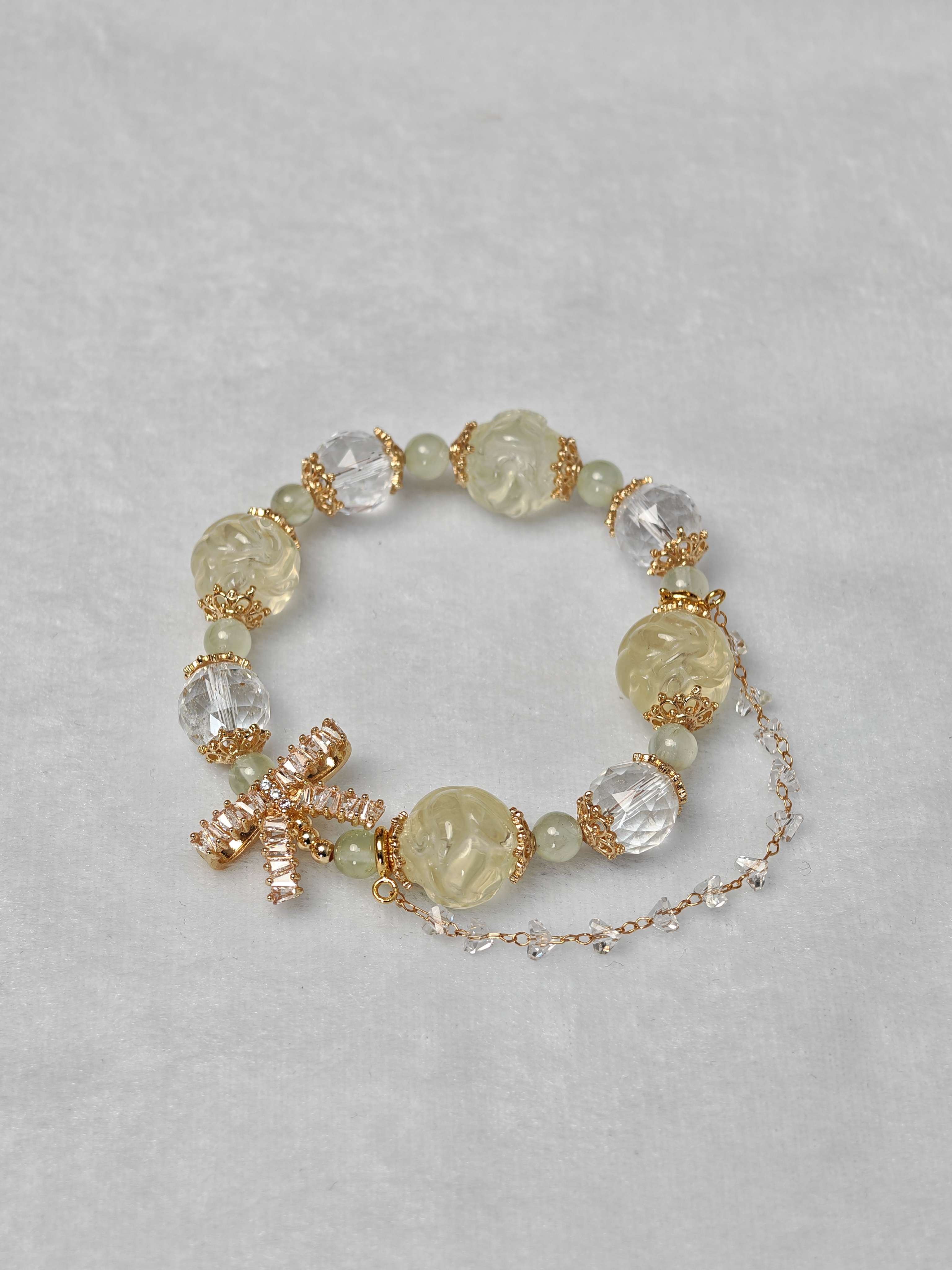 Natural Citrine Nine-Tailed Fox Attracts Wealth and Peach Blossom Bracelet