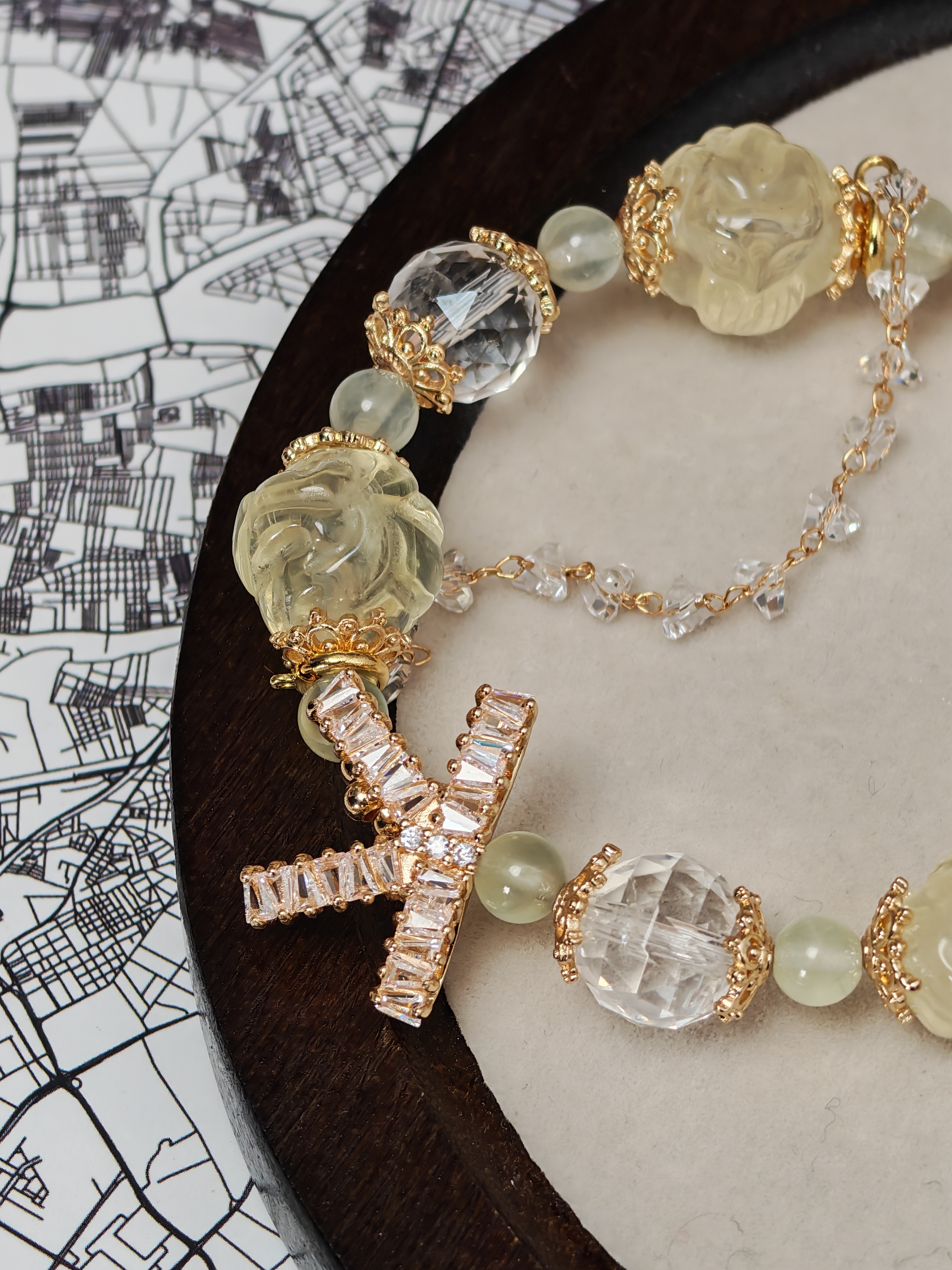 Natural Citrine Nine-Tailed Fox Attracts Wealth and Peach Blossom Bracelet