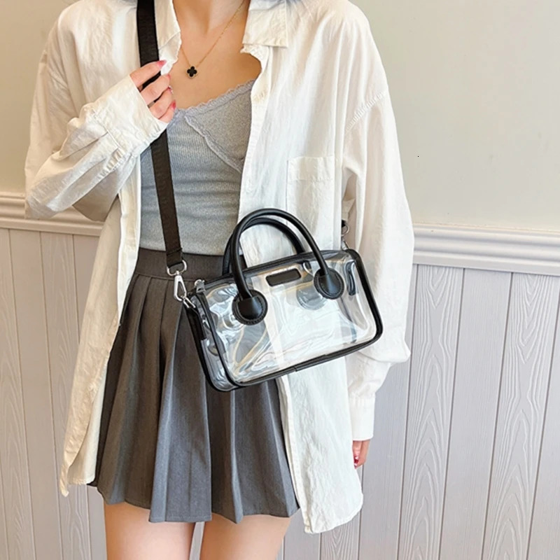 Transparent Top Handle Bag Clear Crossbody Bag Beach Shoulder Purses Handbag Fashion PVC Purse for Various Occasion R250312