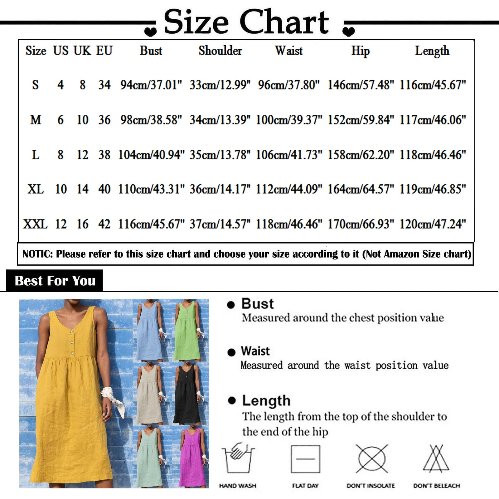 Womens Fashion Casual Edition Solid Color Cotton Linen Bohemian Sleeveless Vneck Dress Suitable for Holidays Large Soft Button 250313