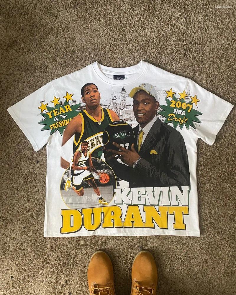 Men's T Shirts Hip Hop Men TShirt Vintage Summer Casual American Style Personalized Design Basketball Player Prints Cotton Fashion Trend