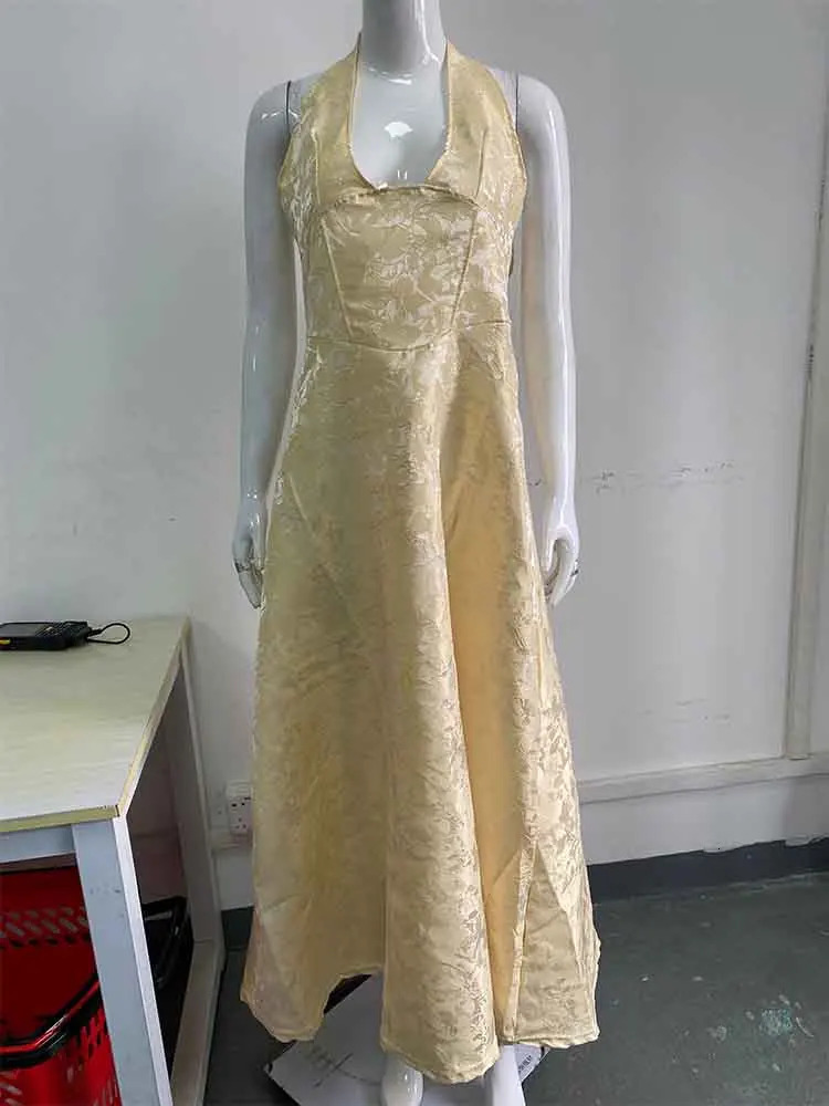 NIDANSI White Jacquard Folded Evening Dress Womens No Back Elegant Sexy Body Long Summer Vestitos 250313