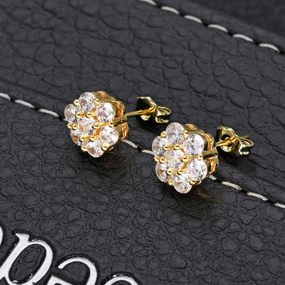 2025 hip hop women men lovely wer designer earrings cute sun wers cz zircon bg dia crystal gold sier earring ear rings jewelry 8mm 12mm