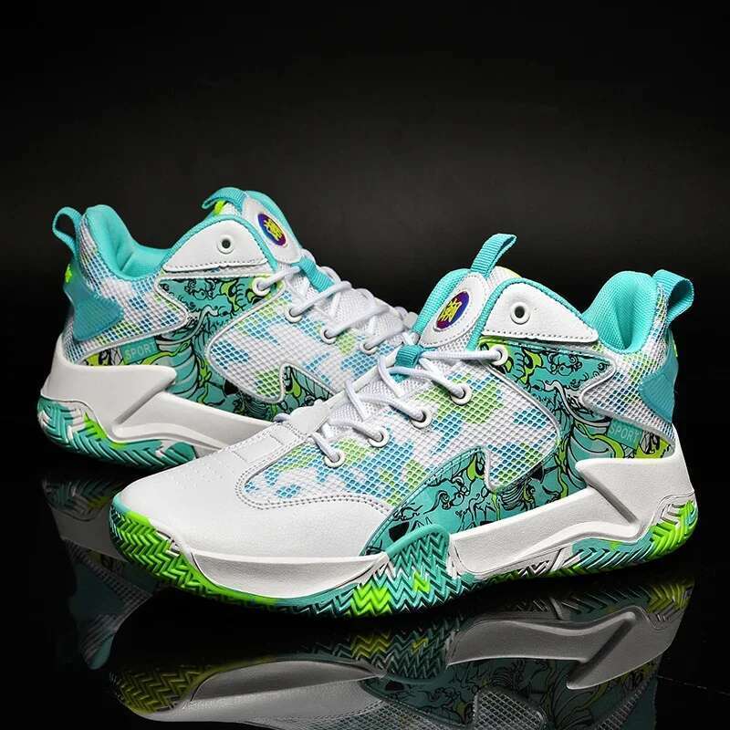 Men's Breathable Cushioning Non-Slip Wearable Sports Shoes Gym Training Athletic Basketball Sneakers for Women