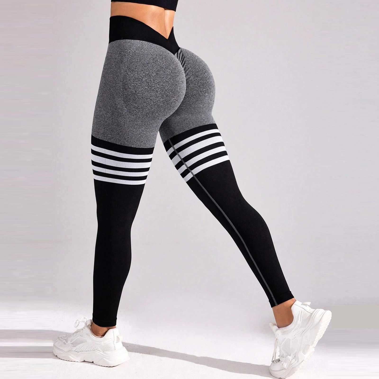 Active Pants Womens V Back Line Leggings Butt Lifting Gym Fit Athletic Workout Elastic Leggins Outdoor Pants Sports Training Tights Y2503129VWQ