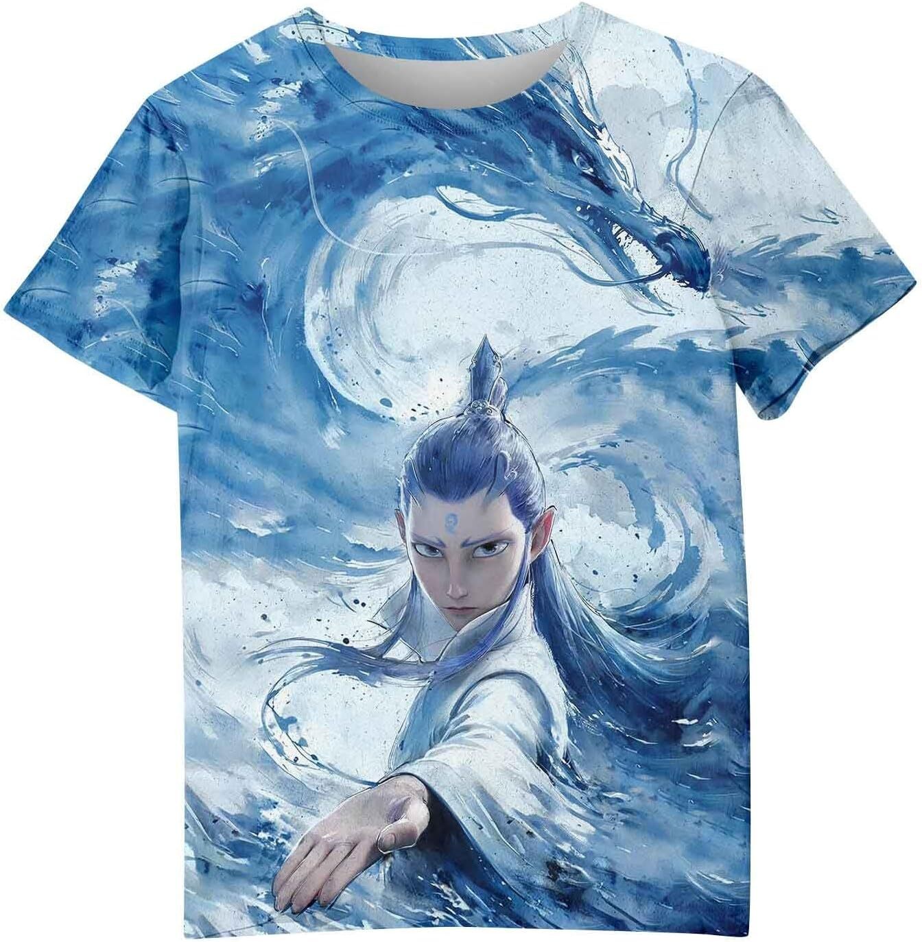 Mens T shirt Ne Zha Movie Graphic Tee Unisex 3D Nezha Printed T Shirt for Men Women Short Sleeve Round Neck Novelty Tops tee Casual tops summer clothe