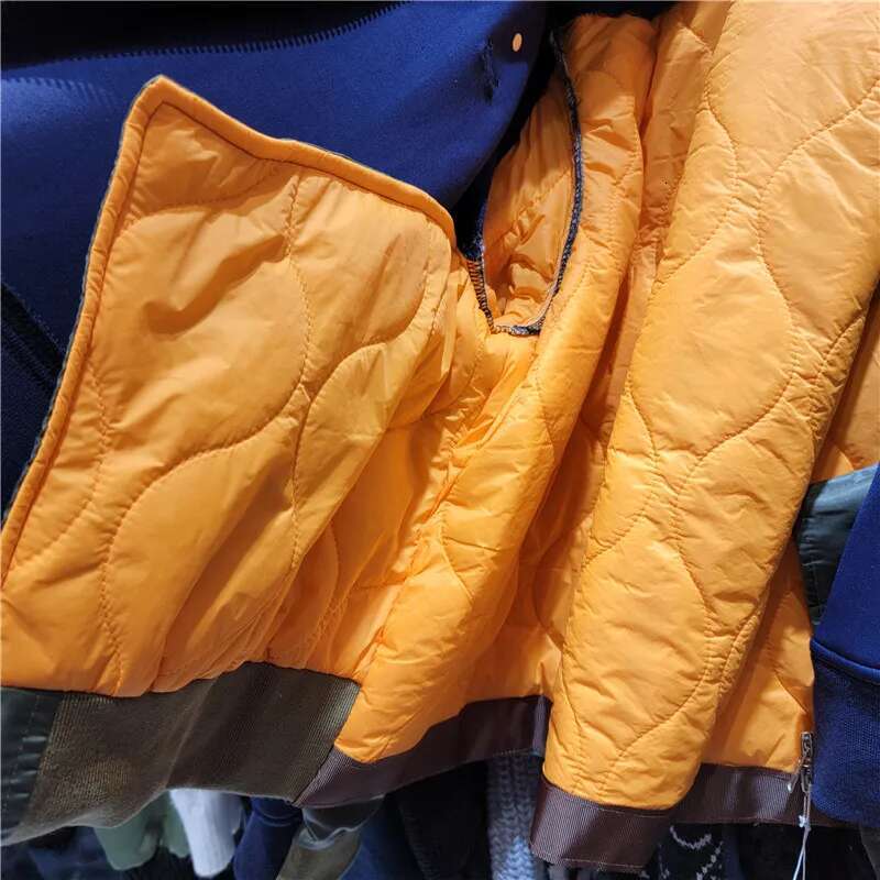 Autumn And Winter New Loose Ing Thickening Color Matching Zipper Jacket Hoodie Slimming Top Women's Coats Outwear