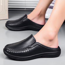 Summer Half Shoes for Men Black Loafers Slippers Casual Driving Shoes Loafer Lightweight Flats Sandals Big Size46 240606