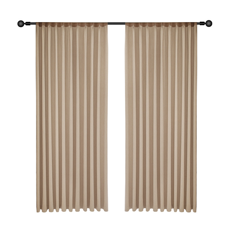 T0386 French cream chenille jacquard full blackout curtain fabric modern villa living room sunscreen curtain finished product