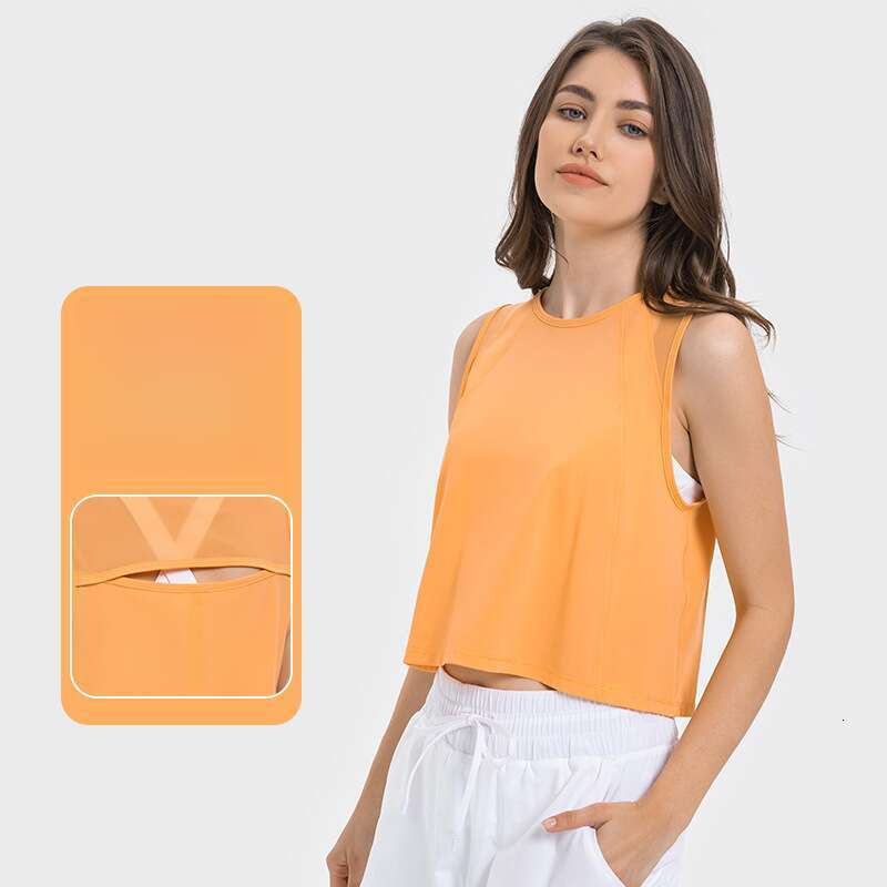 Summer lightweight breathable yoga suit top for women, quick drying loose fiess vest DT050, 2025 new casual fashion trend clothing