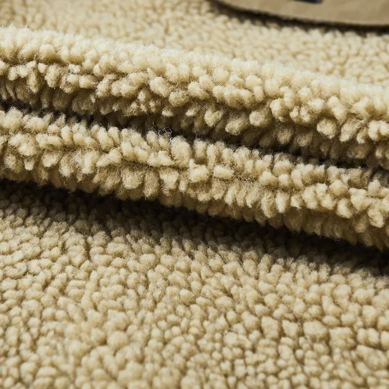 Mens hooded winter jacket with wool lining for warmth Parkas highquality mens casual clothing size 5XL 250313