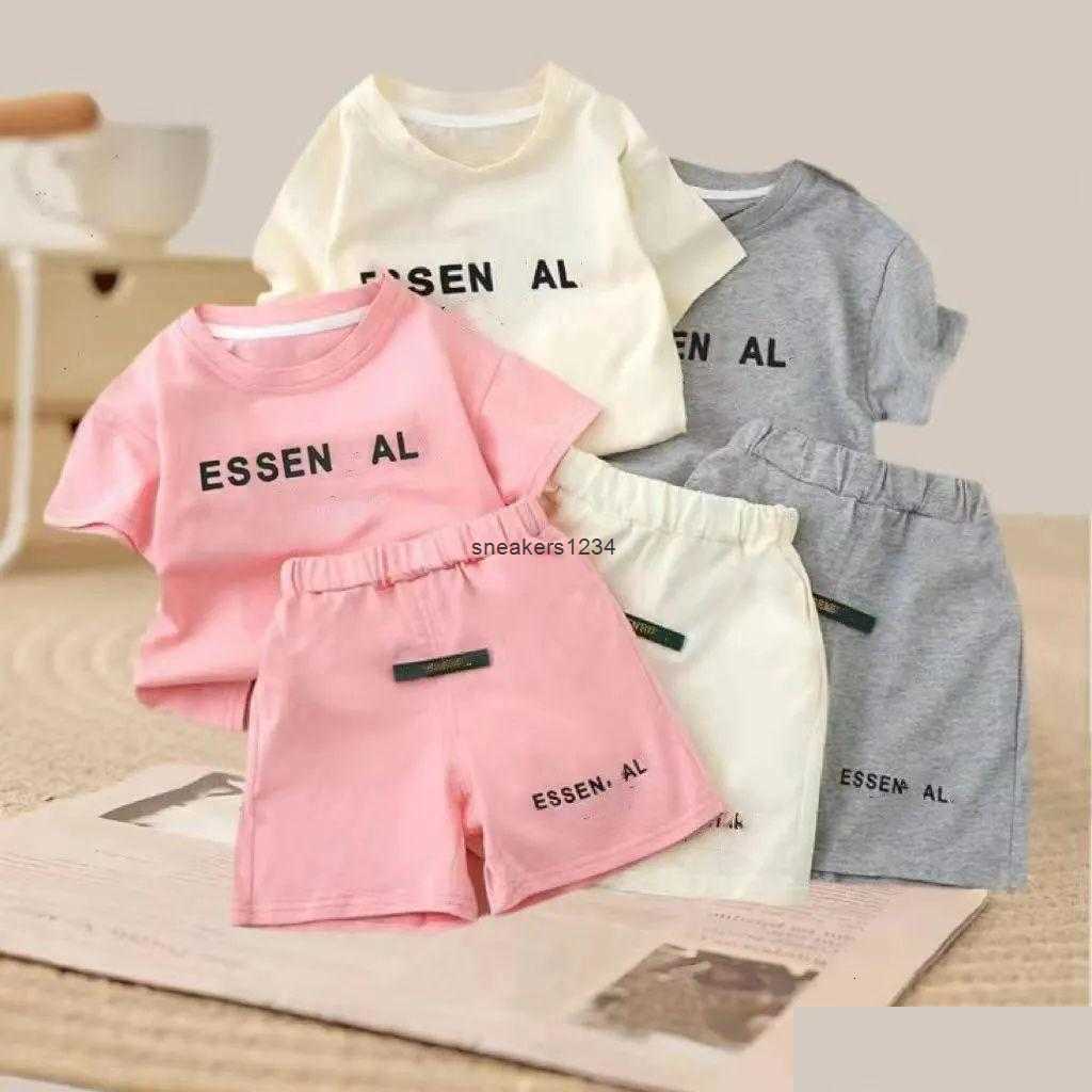 Clothing Sets 2024 Fashion Brand Summer Designers Clothes Cotton Baby Leisure Sports Boy Girls Tshirt Shorts Kids Outfits 16 Years D Dhoun