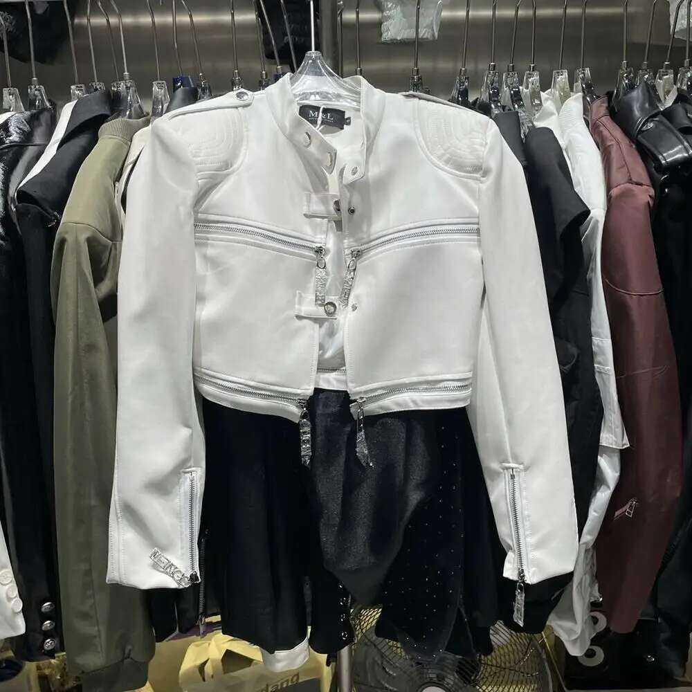 Spring Autumn New Arrival Stand Collar Zippers Pu Faux Leather Jacket Women Korean Fashion Casual Locomotive Coat Female Tops