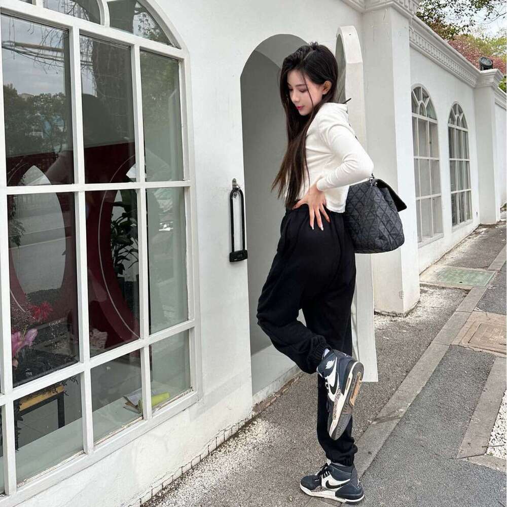 Printed Letter Tie Feet Guard Mao Songchao Brand Men's And Women's Same Style Elastic Tight Casual Pants